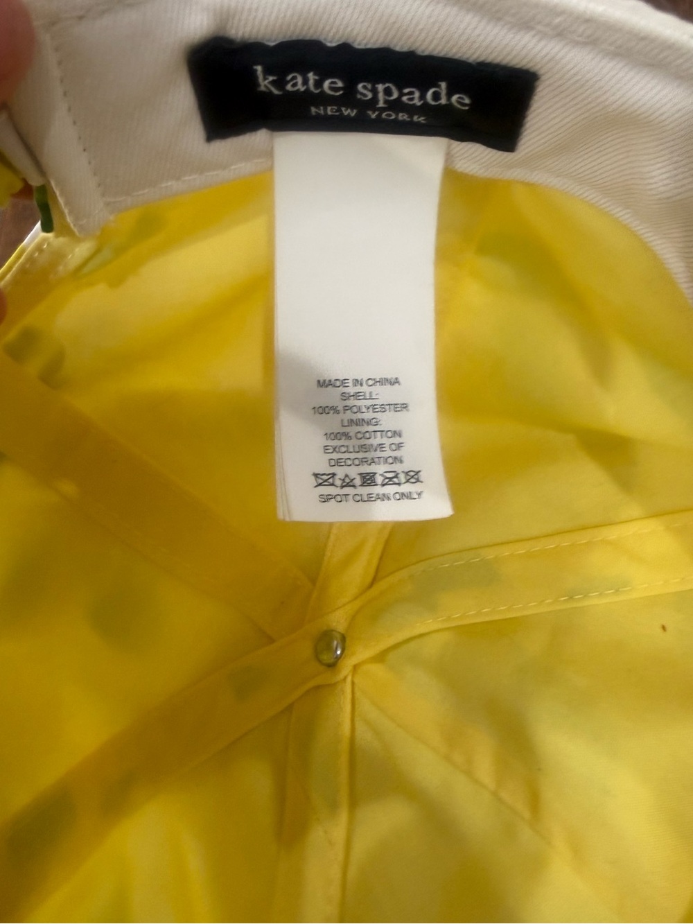 Kate Spade Lemon Print Cap with Black Spade Logo - Picture 4 of 5